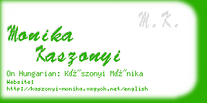 monika kaszonyi business card